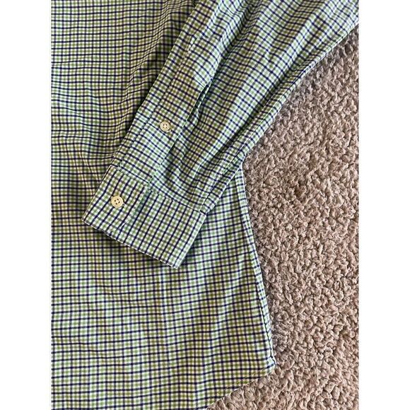 Ralph Lauren Shirt Adult Large L Green Plaid Cotton Button Down Long Sleeve Mens - Picture 4 of 10